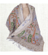 Châle laine brodée gris taupe Tous les pashminas HB9