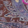 Pashmina châle laine marron bleue - Châles en laine faits main
