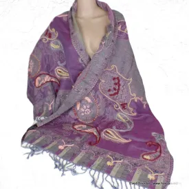 Châle pour femme en laine pourpre - Châles en laine faits main