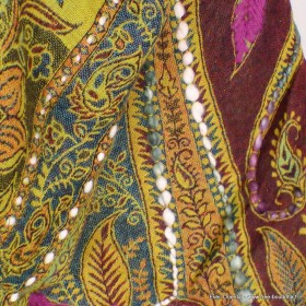 Châle pour femme laine bordeau vert Tous les pashminas HB30