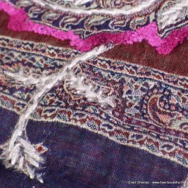 Châle pour femme laine bleu bordeau - Châles en laine faits main
