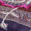 Châle pour femme laine bleu bordeau - Châles en laine faits main