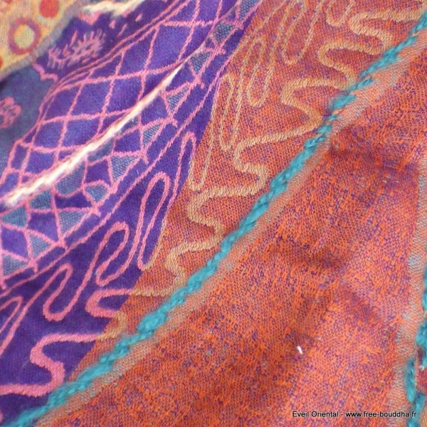 Châle pour femme laine ocre violet Tous les pashminas HB32