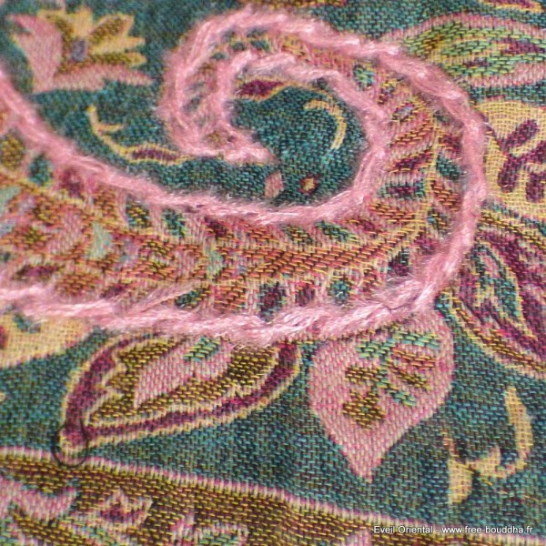 Châle pour femme laine vert bordeau Tous les pashminas HB33