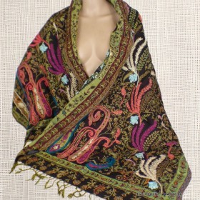Châle pour femme laine marron anis Tous les pashminas HB34