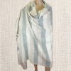 Grand chale de méditation écru bleuté 120 x 240 cm Très grand châle népalais 240 x 120 cm TGCN7