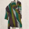 Grand châle de méditation marron vert Très grand châle népalais 240 x 120 cm TGCN23