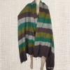 Grand châle de méditation marron vert Très grand châle népalais 240 x 120 cm TGCN23