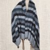 Grand châle de méditation gris noir Très grand châle népalais 240 x 120 cm TGCN24