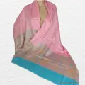 Châle en soie de bambou turquoise rose - Châle en Bambou écologique