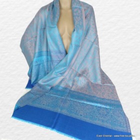 Châle en soie de bambou nuances de bleu Pashminas pure soie CFB2