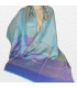 Châle bambou violet turquoise Pashminas pure soie CFB3