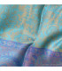Châle bambou violet turquoise Pashminas pure soie CFB3