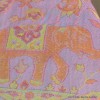 Châle bambou mauve turquoise motifs éléphants Pashminas pure soie CFB5