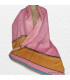 Châle bambou moutarde rose Pashminas pure soie CFB6