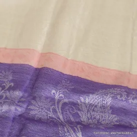 Châle bambou écru mauve - Châle en Bambou écologique