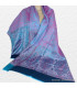 Châle bambou turquoise mauve Pashminas pure soie CFB8