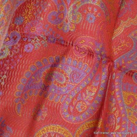Chale en soie rouge vermillon Pashminas pure soie CSS55