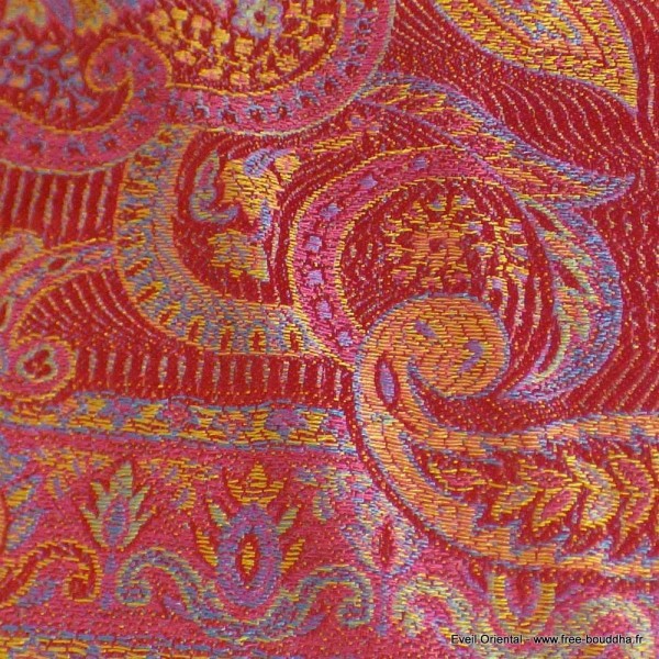 Chale en soie rouge vermillon Pashminas pure soie CSS55