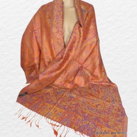 Chale en soie rouille brique Pashminas pure soie CSS58