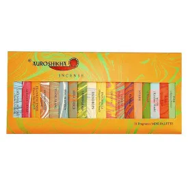 Mini coffret d'encens bio Auroshikha 14 senteurs - Encens naturel bio Auroshika aux plantes