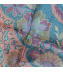 Chale en soie authentique turquoise mauve Tous les pashminas CSS60