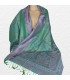 Chale en soie authentique vert rose Tous les pashminas CSS61