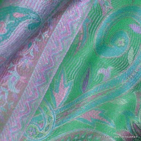 Chale en soie authentique vert rose Tous les pashminas CSS61