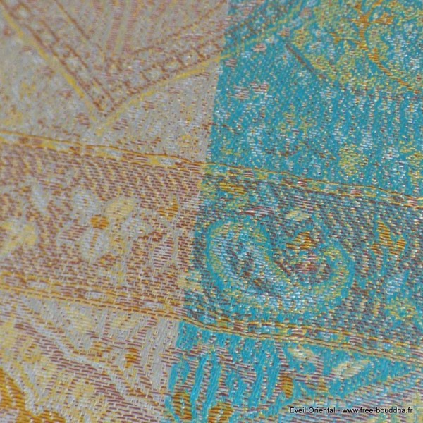 Chale en soie authentique bleu anis Tous les pashminas CSS62