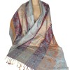 Pashmina femme en soie marron bleu Tous les pashminas CSS66