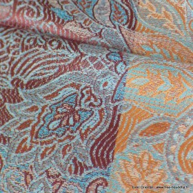 Pashmina femme en soie marron bleu Tous les pashminas CSS66