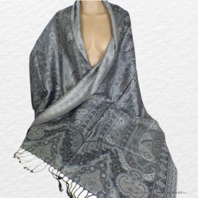 Pashmina femme en soie gris bleuté Tous les pashminas CSS67