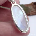 Pendentif Pierre de lune bleue oval allongé - Pendentifs pierres naturelles