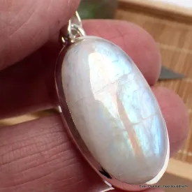 Pendentif Authentique Pierre de lune strie orange - Pendentifs pierres naturelles