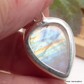 Pendentif goutte Authentique Pierre de lune bleue - Pendentifs pierres naturelles