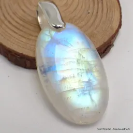 Pendentif Authentique Péristérite bleue jaune - Bijoux en Phosphosidérite