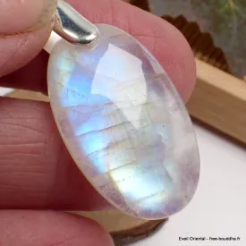 Pendentif Authentique Péristérite bleue jaune - Bijoux en Phosphosidérite