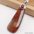 Pendentif Agate Laguna et grenat cabochon Pendentifs pierres naturelles XV96.2