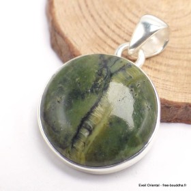 Petit pendentif rond en Opale verte Pendentifs pierres naturelles CWA28.7