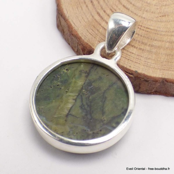 Petit pendentif rond en Opale verte Pendentifs pierres naturelles CWA28.7