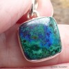 Petit pendentif Azurite malachite carré Bijoux en Azurite Malachite LAM36.8