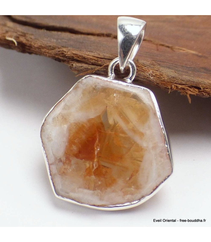 Pendentif Authentique pierre stalactite citrine naturelle Pendentifs pierres naturelles BK95.6