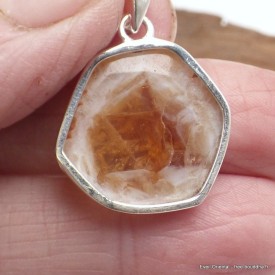 Pendentif Citrine véritable pierre en argent 925 poinçonné
