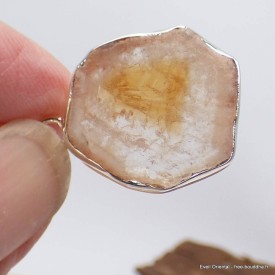 Pendentif Citrine non traitée authentique en argent 925 certifié