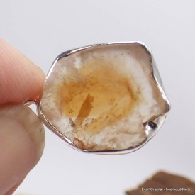 Pendentif Citrine non traitée véritable bijou en argent 925