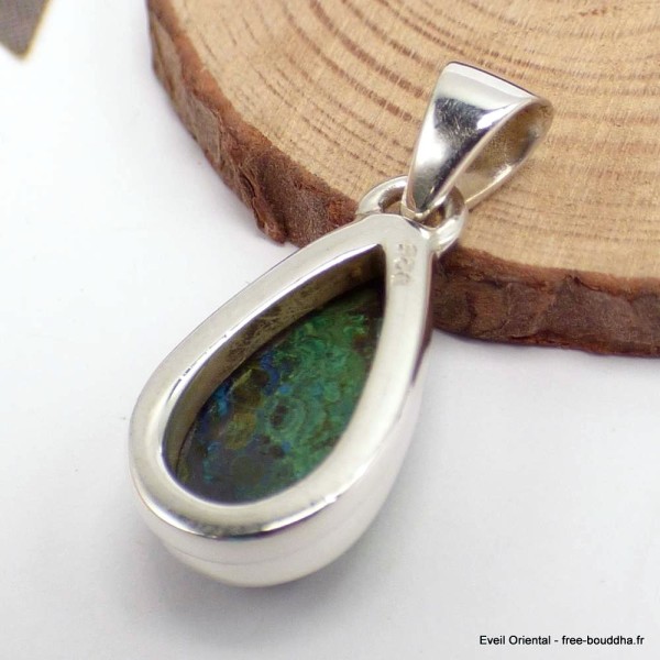 Petit pendentif Azurite malachite forme goutte Bijoux en Azurite Malachite LAM36.9