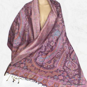 Pashmina pure soie pourpre rouille Tous les pashminas CSS72