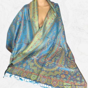 Pashmina femme pure soie turquoise bordeau Tous les pashminas CSS75