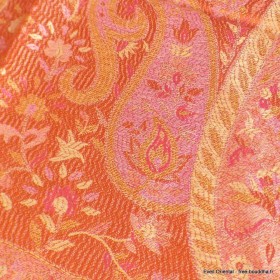 Pashmina femme pure soie orange rose Tous les pashminas CSS76