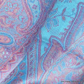 Etole pour femme en soie turquoise bordeau - Etoles en soie naturelle